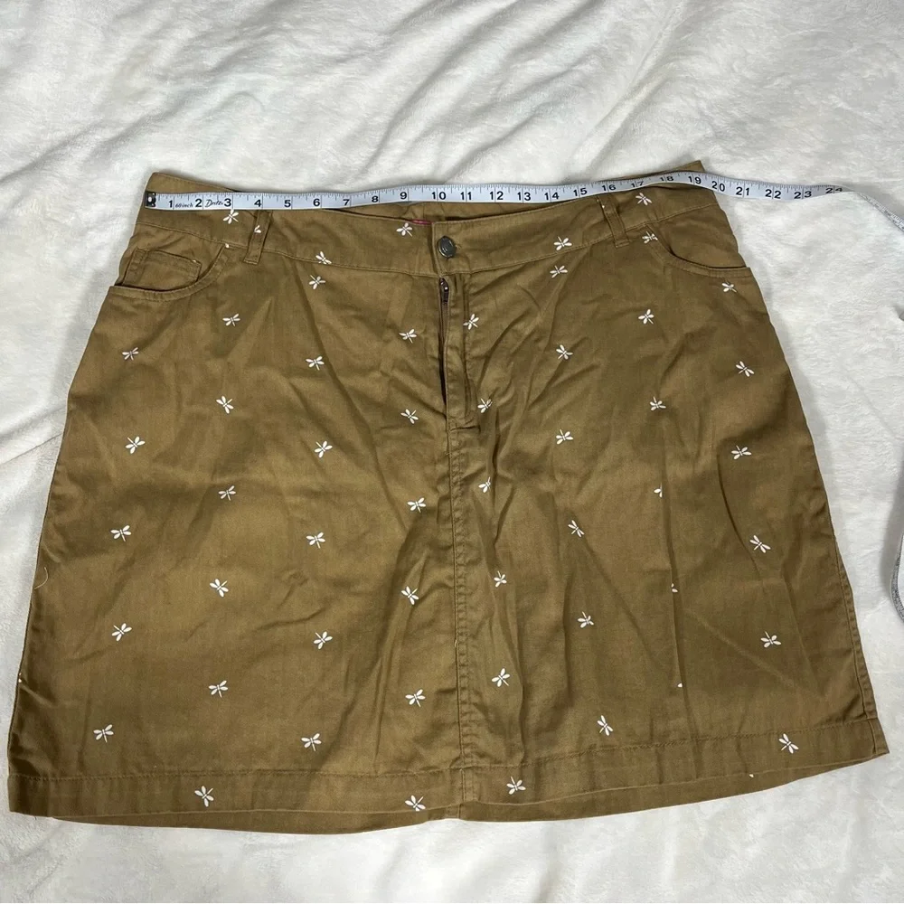 Woman Within Tan Skort with Dragonfly Pattern Women’s Plus Size 18W